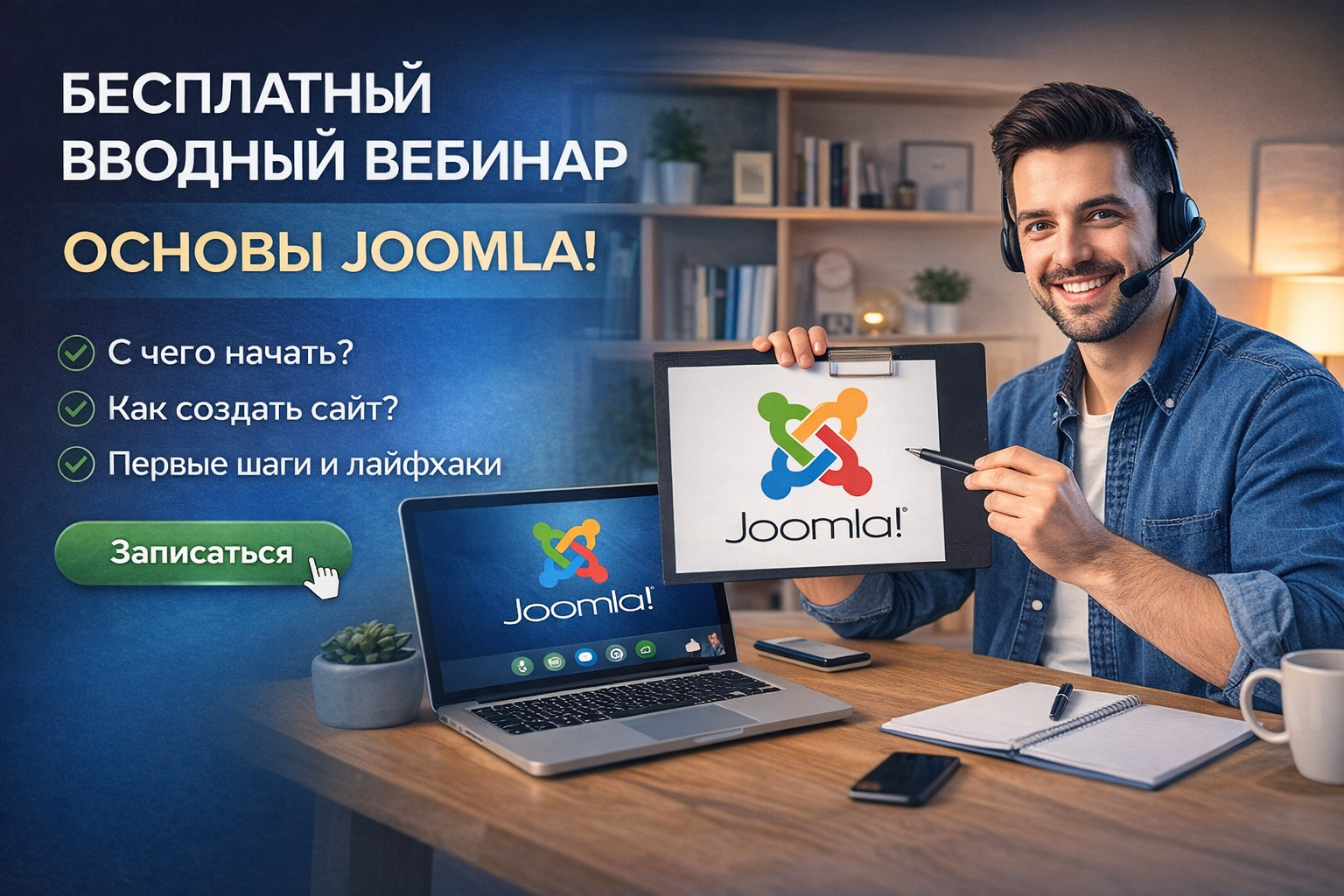 Бесплатный вводный вебинар по Joomla